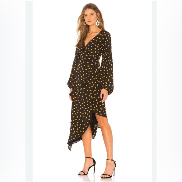 Capulet Pansy Gold Dot Wrap Dress.
Black. Size S MSRP $185 - Picture 1 of 11